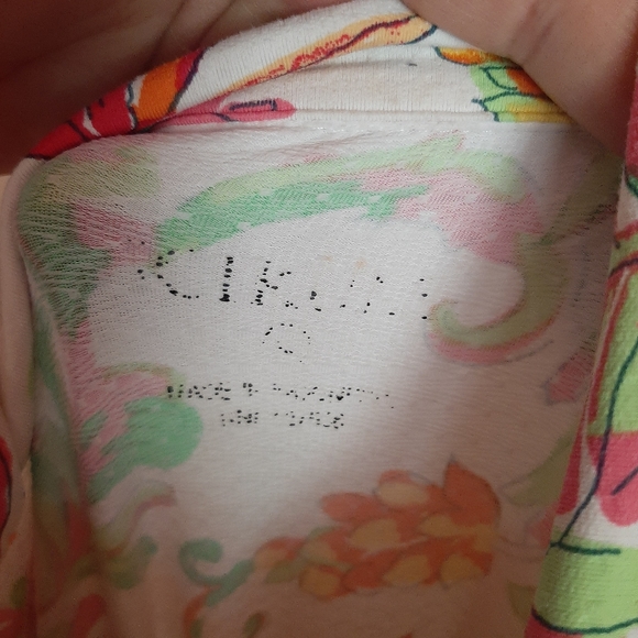 ICIKULS Bright Floral Design Textured Athletic Long Sleeve Shirt Mesh 1/4 Zip - Picture 6 of 7